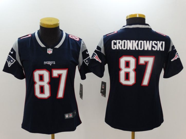 Women New England Patriots 87 Gronkowski Blue Nike Vapor Untouchable Limited NFL Jerseys